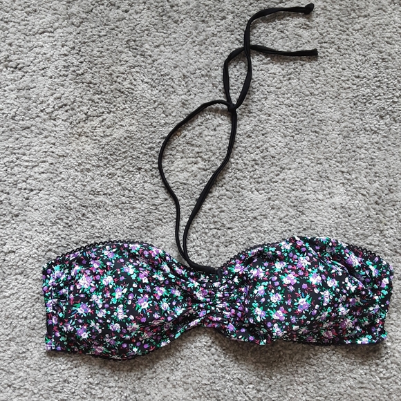 Black floral bikini top - Picture 4 of 5